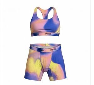 Woxer Bra & Boxer Set Medium Pastel Tie Dye Lounge Activewear Matching Set